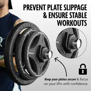 Barbell Clips 2" (Pair) - Quick Release Olympic Barbell Clamps with Anti Slip TPR Lining - Barbell Collars for Secure Weightlifting & Powerlifting - Weight Clips for Bars at Home or Gym