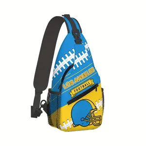Large Crossbody Backpack Shoulder Bag with Los Angeles Football Print - Durable Machine-Washable Multifunctional Chest Pack for Travel Hiking Cycling Outdoor Fishing - Un