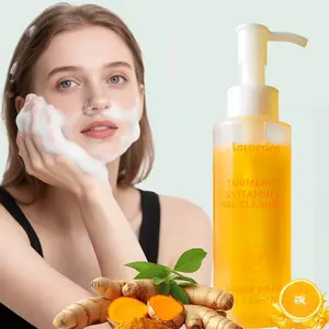 Turmeric Vitamin C Gel Cleanser Deep Cleansing Yellowish Brightening Moisturizing Antioxidant Facial Wash Hydrating