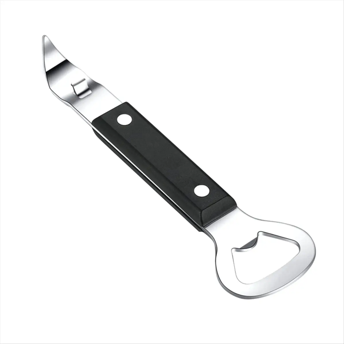 Compact Dual-Use Manual Stainless Steel Can Opener - 15.5cm/6.1 inch Portable 1 x Bottle Opener, Plastic-Accented Car Body Repair Tool for Travel, Camping, Dishwasher Safe, 1 Pack