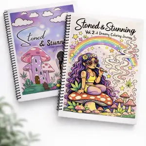 Stoned & Stunning Girly Adult Coloring Book Deluxe 60+ Pages 30 Designs Thick Cardstock One-Sided Spiral Bound for Relaxation Self-Care
