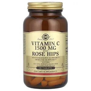 Solgar Vitamin C with Rose Hips, 1,500 mg, 90 Tablets