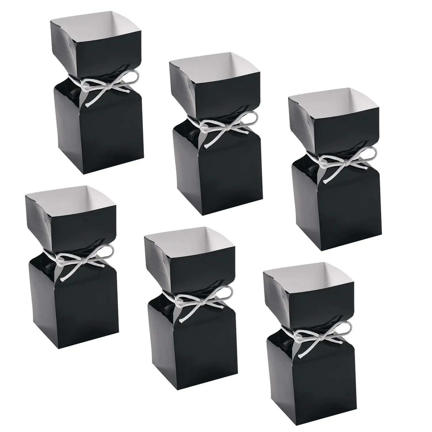 Bulk 48 Pc. Black Vertical Square Hourglass Favor Boxes Bulk 48 Pc. Black Vertical Square Hourglass Favor Boxes