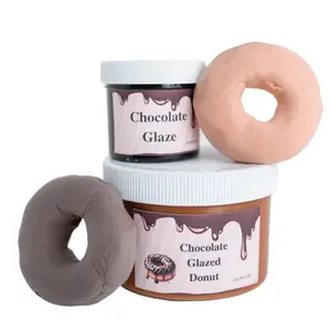 Chocolate Glazed Donut DIY Kit - Customized Craft with 8 oz Slime & 2 oz Chocolate Glaze - Clay Heavy Butter Texture - Cinnamon Chocolate Scent