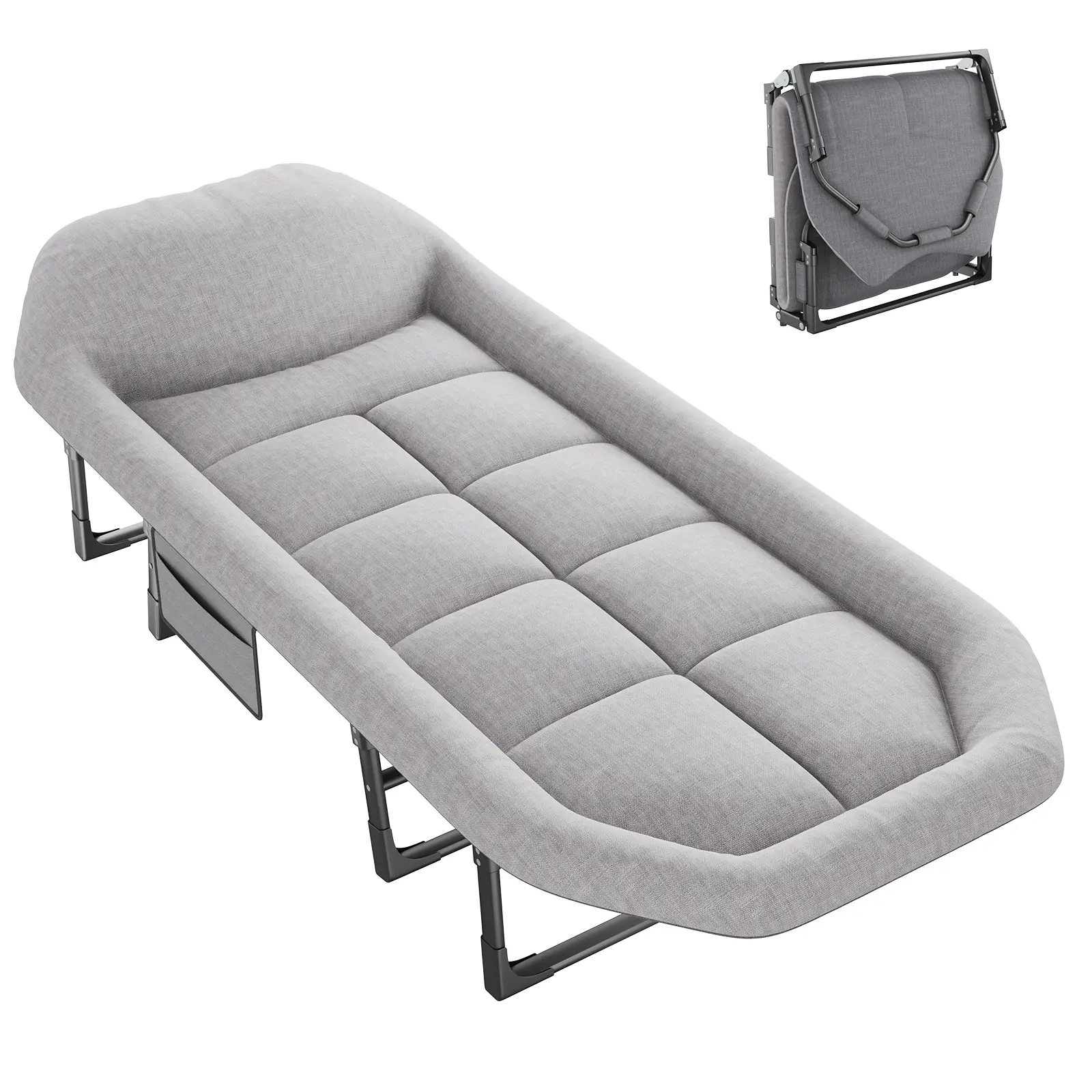 Camping Cot for Adults  6-Angle Adjustable Folding Bed Includes Mattress, Lightweight & Foldable, Perfect for Camp, Outdoor, Office Use, Supports 450 lbs