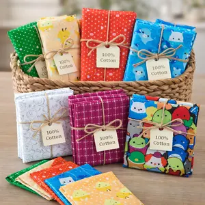 Squishmallow Fat Quarter 7 Pc Bundle B 100% Cotton Assorted Colors for Crafting and Sewing