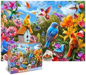 HUADADA -Birds and Flowers Jigsaw Puzzle 1000 Piece Landscape Jigsaw Puzzles for Adults 1000 Pieces Nature
