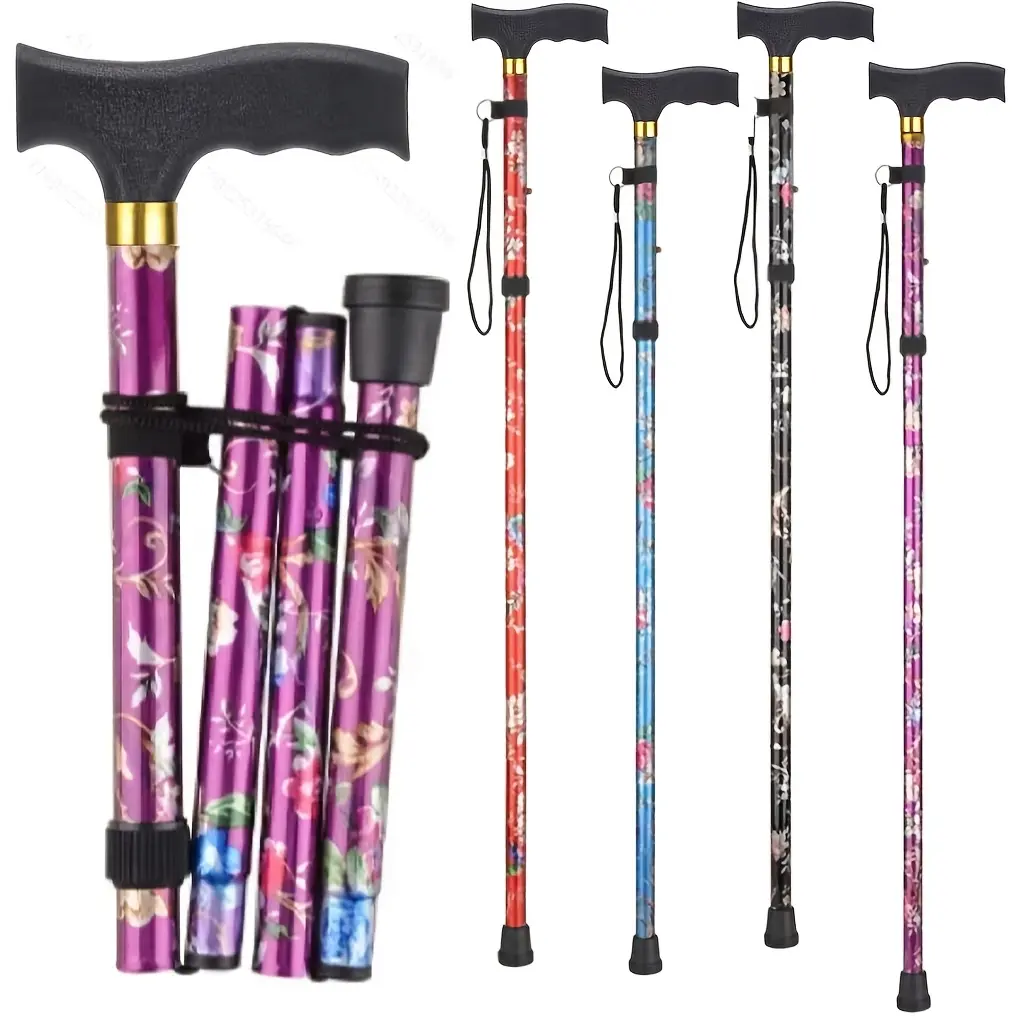Foldable Walking Stick Ultra-Light Portable with Comfortable Grip for Hiking Travel Outdoor Adventures Foldable Walking Stick Ultra-Light Portable with Comfortable Grip for Hiking Travel Outdoor Adventures