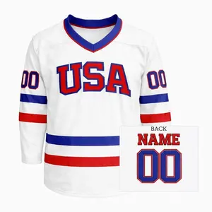 Custom USA Hockey Jersey – Personalized Country Flag Jersey with Name & Number – Toddler to Adult Sizes – Ice Hockey Fan Gear in all Colors