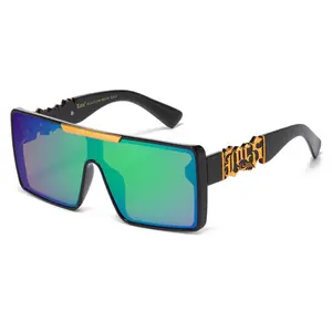 Big Frame Locs Color Lenses - Black Frame with Orange Accents, Durable Design, Ideal for Outdoor Activities Sunglasses
