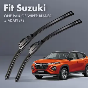 Fit Suzuki,Universal All-Season Windshield Wipers Ultra Quiet Frameless Blades, OEM Quality,Streak-Free 5 Adapters,  Easy Install Car Parts