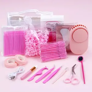 Eyelash Extension Tool Kit, Eyelash Extension Kit with Fan, Eyelash Brush, Tweezers, Eyelash Extension Practice Tools, Professional Makeup Tools