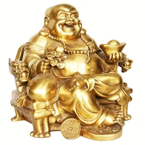 1pc Resin Laughing Buddha Figurine on Dragon Chair, Indoor Use, Collectible Buddhist Sculpture for Good Luck & Happiness, Ideal for Various Room Types, No Electricity Needed, Perfect for Easter, Hanukkah & Other Holiday Gifts Decor Religious