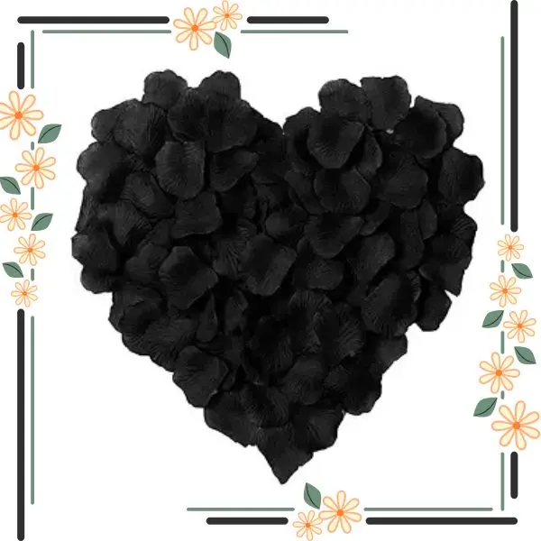 1000 Black Artificial Rose Petals – Silk Flower Petals for Romantic Wedding, Party, Anniversary & Table Decor – Reusable Fake Petals for Aisle, Centerpieces, Events