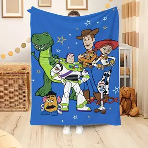 DISNEY CLASSIC Toy Story Super Soft Flannel Blanket - Light And Comfortable, Suitable for All Seasons, with Vivid Cartoon Prints, Suitable for Sofas, Beds, Travel And Outdoor Use