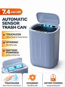 28L (7.4 Gal) Automatic Touchless Trash Can – Motion Sensor Smart Garbage Bin for Bathroom, Kitchen, Bedroom & Office