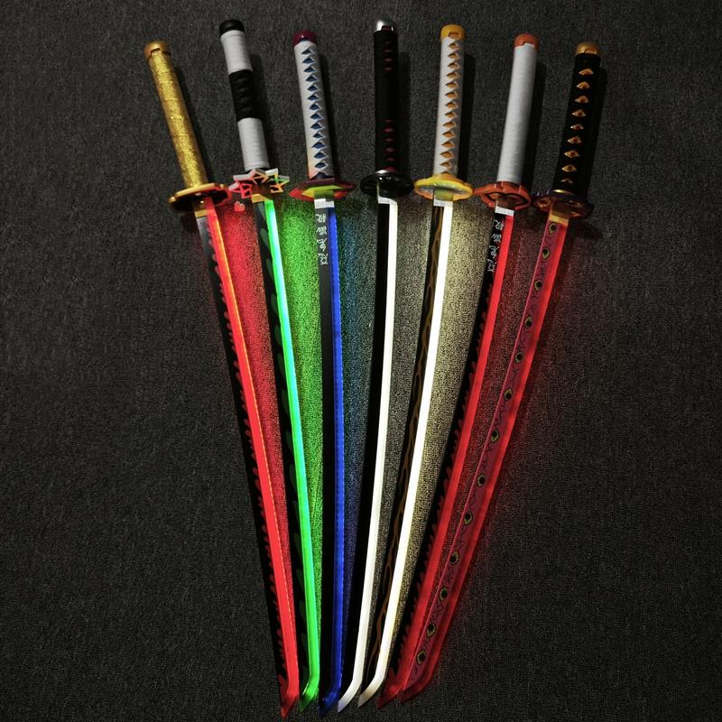 Swords Republic Light-Up Demon Slayer Katana 41 Inch Collectible Gift with Rechargeable USB Lightsaber Retractable Neopixel Lightsaber