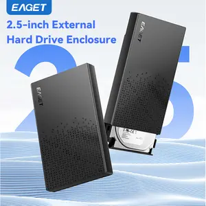EAGET 2.5-inch External Hard Drive Enclosure, USB 3.0 5Gbps SATA HDD SSD Case, Up to 6TB, Tool-Free, Smart Sleep, Plug & Play, for PS5 PS4 PC Laptop TV, Portable External Hard Drive Adapter-external storage solution data backup