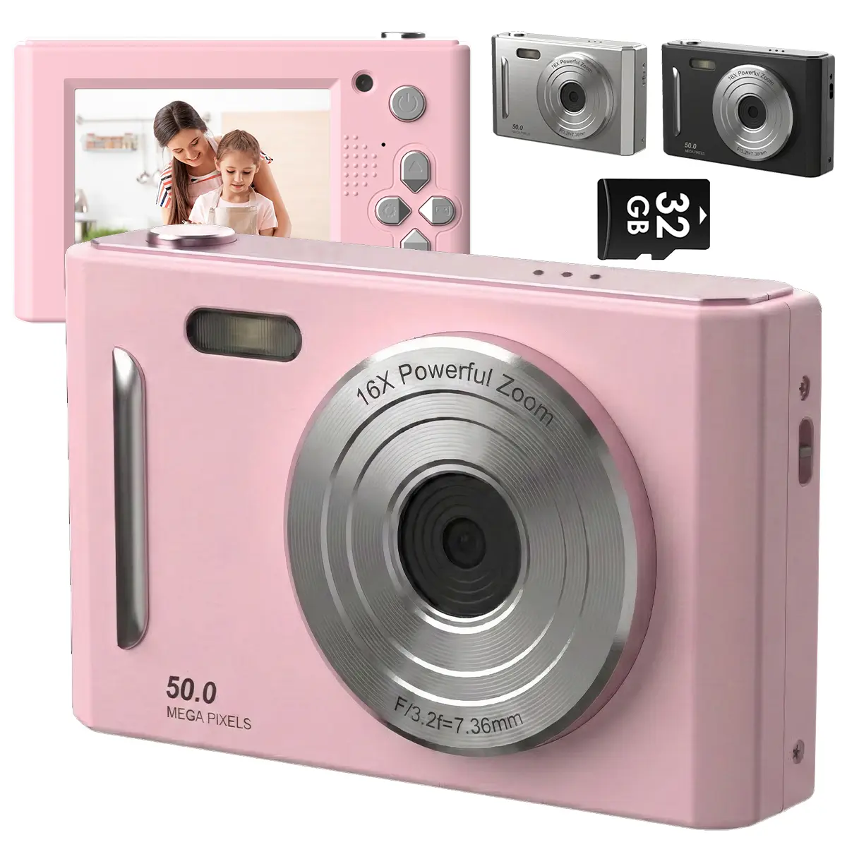 Entry Level FHD 1080P Digital Camera, Mini Portable Point-and-Shoot Camera with Filter Functions, Comes with 32G SD Card, Tech Gadget Gift Ideal for Students and Beginners