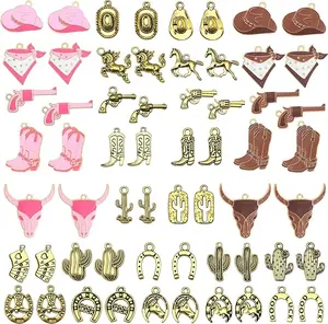 30 Pairs Cowboy Western Charms - DIY Craft Pendants for Jewelry Making, Keychain Decor & Accessory Projects