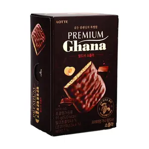 LOTTE GHANA Chocolate Cat Tongue Cookies 91g - Premium Korean Snack, Crispy Wafer Biscuits