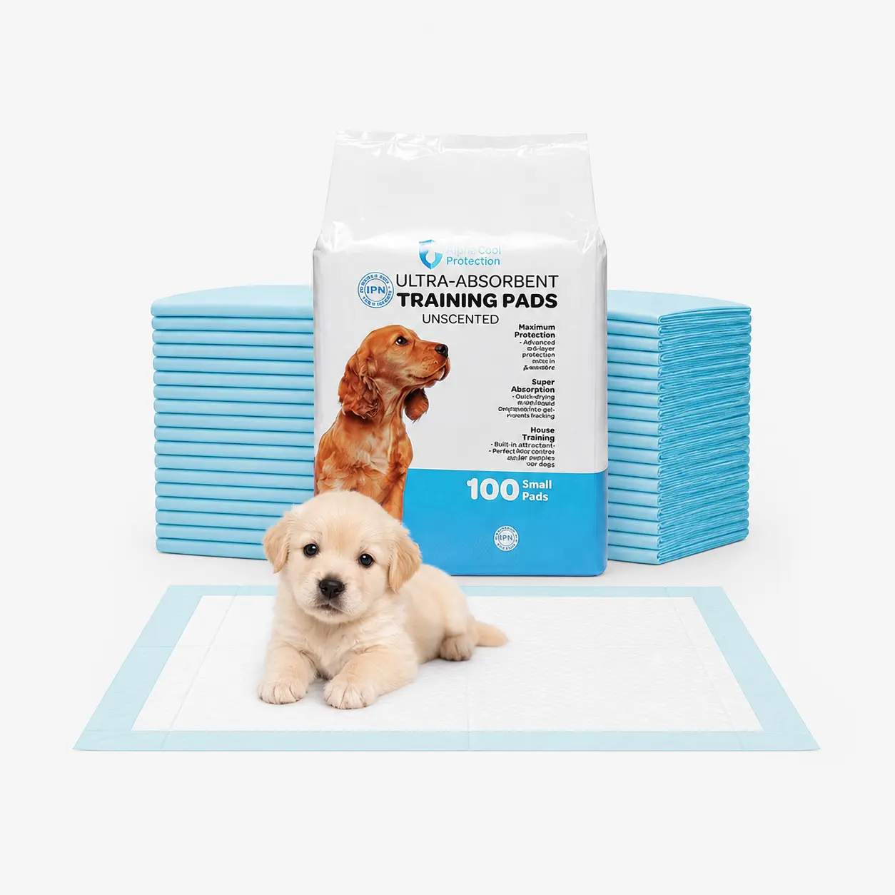 FPN Charcoal Puppy Pads for Small Dogs - Disposable, Compact Size, Indoor Pet Pads for Convenient Potty & House Training (Bulk)