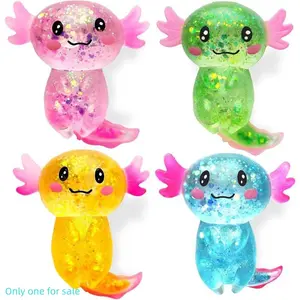 Axolotl Squishy Stress Relief Toy Glitter Fidget Toys Cute Malt Sugar Axolotl Toy Fidget Toys Adults Fidget Toy for Kids Youth Adult, Party Favors Anxiety Relief Squishy Toys