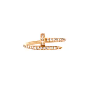 Pre-owned Cartier Juste un Clou Paved Ring 18K Yellow Gold with Diamonds Small by Rebag
