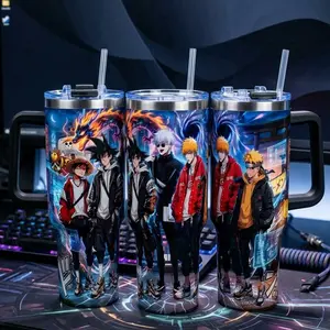 Big 5 Tumbler 20oz 40oz, Travel Mug with Handle and Straw, Gift For Anime Fans Water Bottles Drinkware Flasks