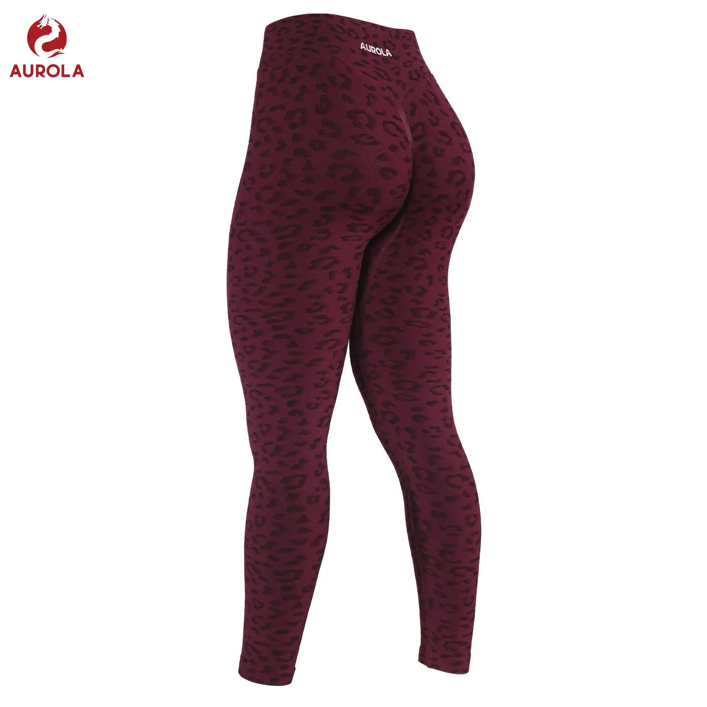 AUROLA Leopard Workout Leggings for Women, High Waist Scrunch Butt Seamless Athletic Leggings