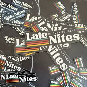 5 Pack Late Nites Vinyl Sticker | Hip Hop DJ Laptop Sticker | Waterproof Music Decal for Water Bottles & Laptops