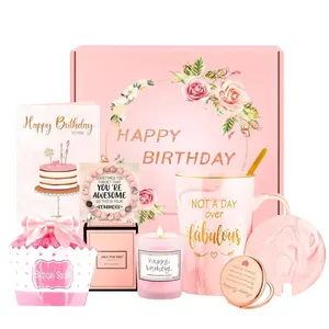 Birthday Gifts for Women Happy Birthday Gift Baskets for Women Unique Not A Day Over Fabulous Mug Gift ideas Pink Gifts Box Set Presents Coworkers Daughter Aunt Mom