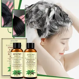 【Five pack 】ROZINO Castor Oil Shampoo & Conditioner Set - Anti Hair Loss, Thickening Formula, Sulfate-Free, Anti-Thinning, Anti-Dandruff Treatment for Men & Women