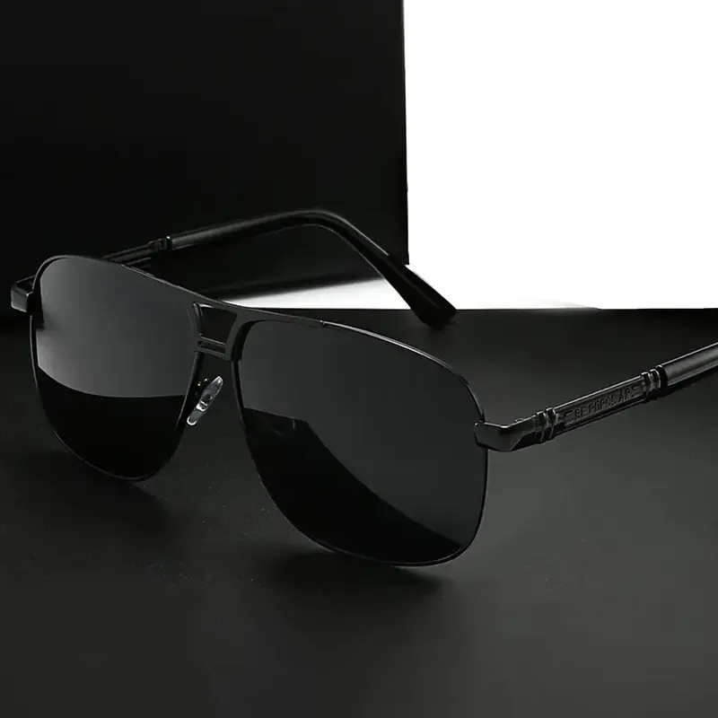 Men's Square Aviator, Trendy Casual Top Bar Design Sunglasses for Everyday Use, Fashion Accessories for Outdoor Activities, Classic Aviator Sunglasses, Trendy Shades