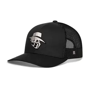 JBR Silver Logo  |  Black Metallic Leather Snapback