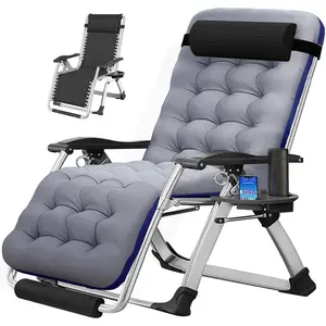 [ SummerVibes ] Slsy Zero Gravity Chair Oversized XL, Reclining Lounge Chair with Removable Cushion & Tray for Indoor and Outdoor, Patio Recliner Folding Chair Ergonomic Adjustable Modern