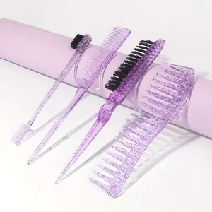 4-Piece Hair Brush Set, Triple Tear Design, Side and Back Comb, Wide Tooth Comb, Ideal for Men and Women, Perfect for Hair Styling