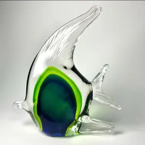 Handmade Murano Glass Fish Art Sculpture, Modern Nordic Style Decorative Piece, Ideal for Living Room & Office, Unique Gift Idea