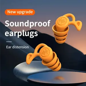 Reusable Silicone Earplugs - Noise Reduction, Prevent Snoring and Swim Comfortably, Quiet Night Rest Double Flared Ear Gauge Plugs