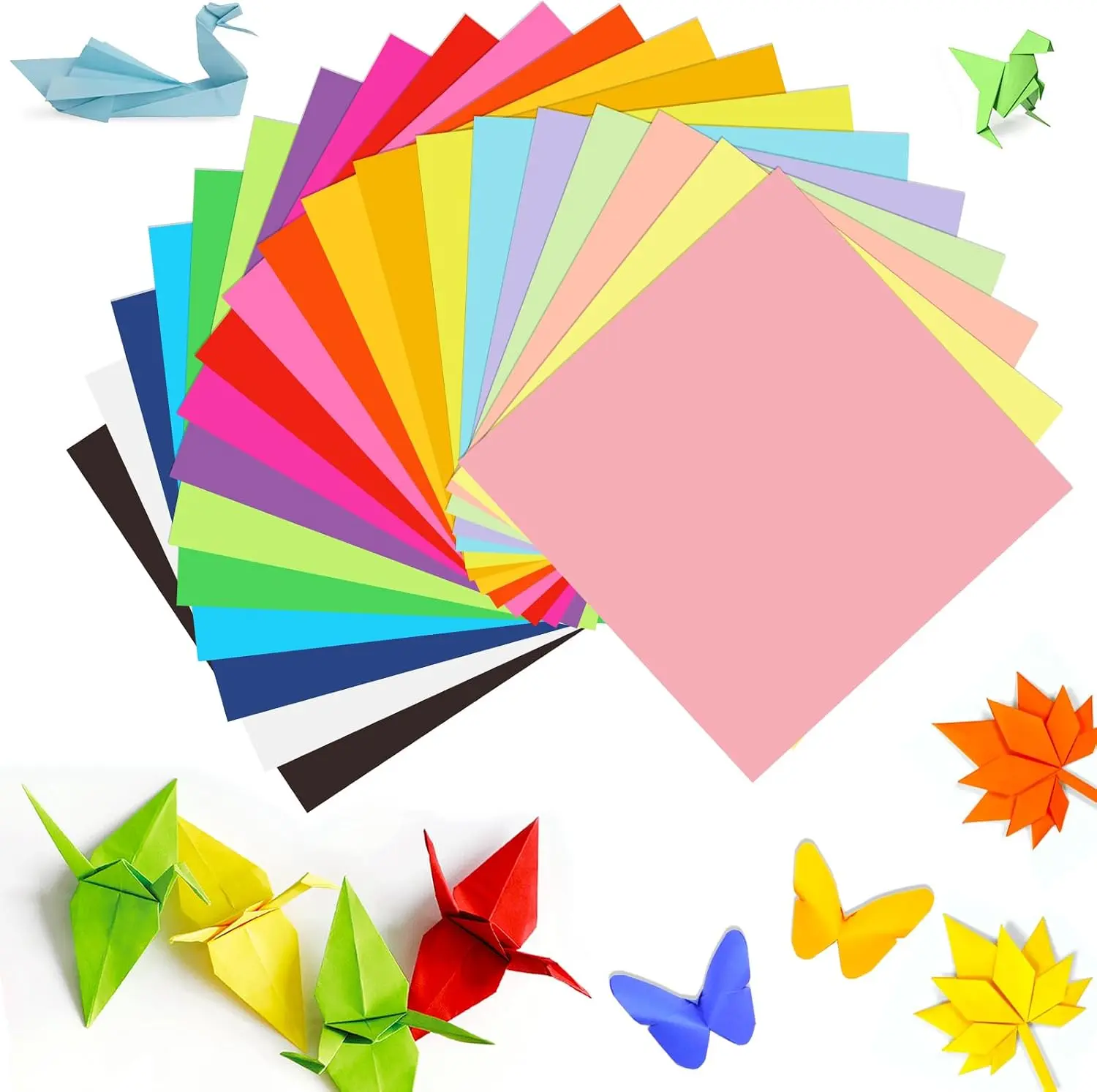 Office Stationery 6" Square Double-Sided Origami Paper, 300 Sheets, for Beginner Arts and Crafts Projects