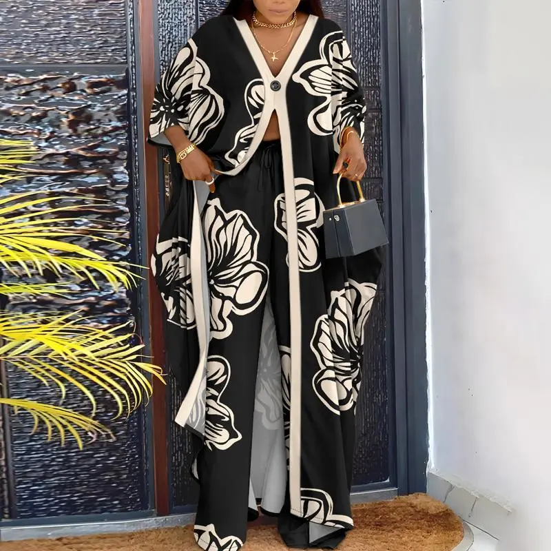 2026 ChicMe Women's Abstract Print High Slit Longline Top & Pants Set Elegant Casual Sleeves Pockets Clothes Button - TikTok Shop 2026 ChicMe Women's Abstract Print High Slit Longline Top & Pants Set Elegant Casual Sleeves Pockets Clothes Button - TikTok Shop