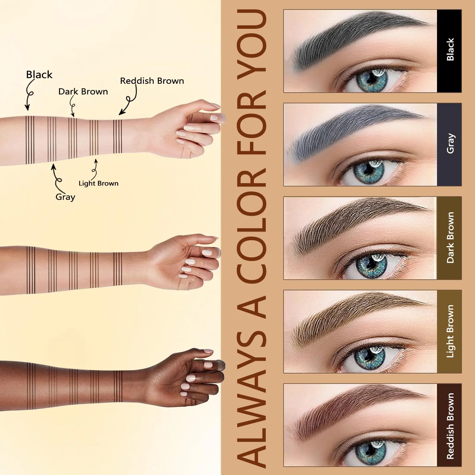 Eyebrow Pen with 4-Prong Micro-Fork Tip | Waterproof Microblading Eyebrow Pencil for Natural, Long-Lasting, Smudge-Proof Results