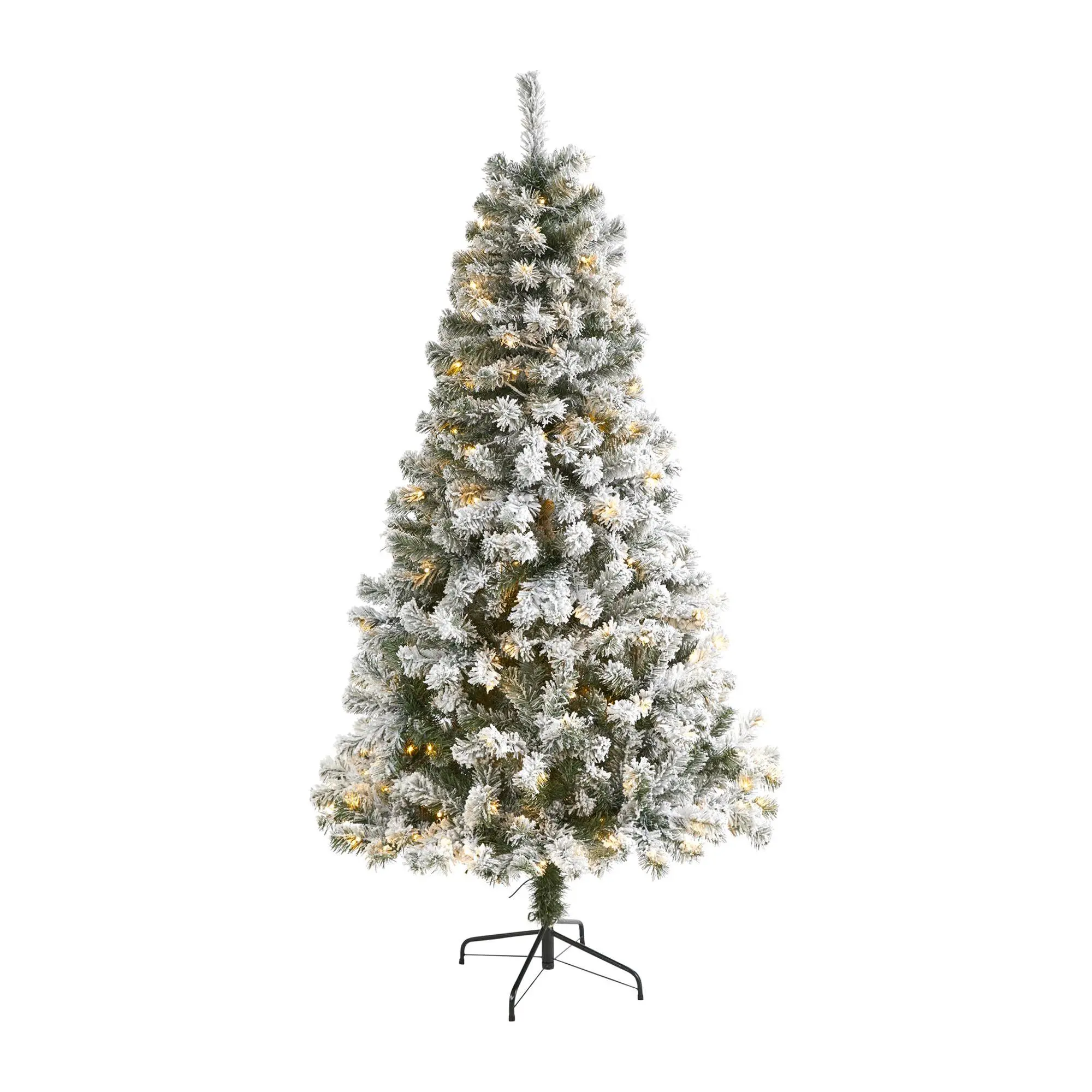Nearly Natural 6' Flocked Fir Christmas Tree
