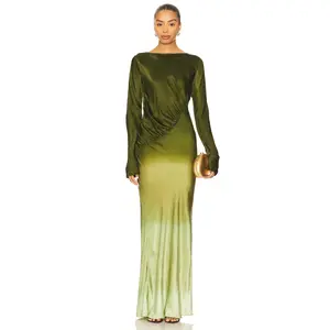 SWF Fluid Drape Maxi Dress in Olive Merage