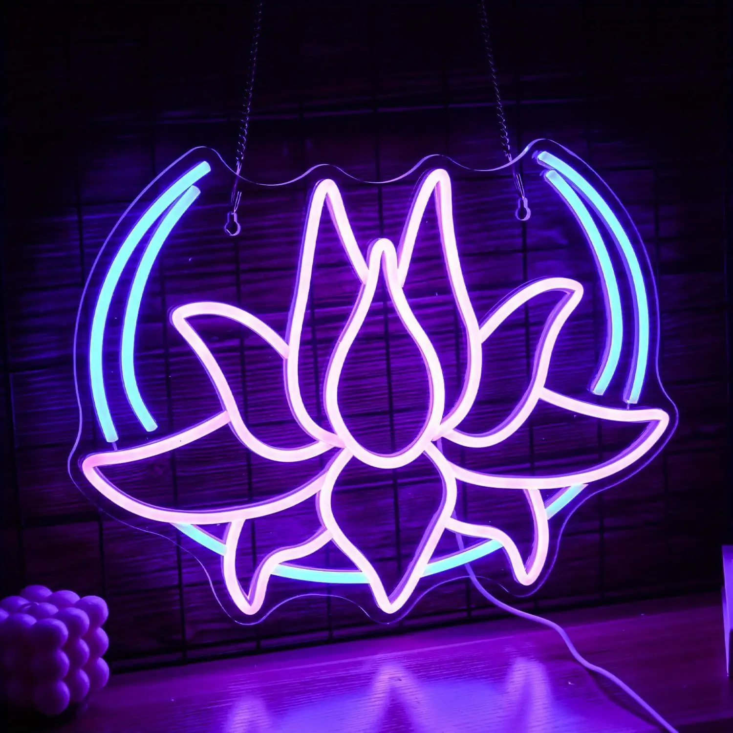 1pc Diwali Neon Sign, Lotus Flower Neon Sign, Decorative Neon Sign – Mandala Style Dimmable LED Wall Light for Yoga Room, Meditation Space, Indian Festival Decor Wall Room Bedroom Decor, Flower Design Lamp