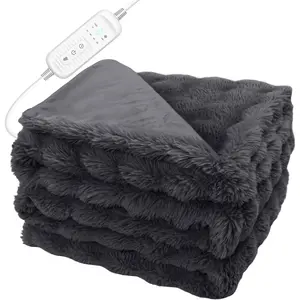 Electric Heated Blanket Throw - 50"x60" Heating Blanket Throw House Warming Gifts New Home, Ultra Soft Warm Flannel Sherpa Fast Heat,8 Heat Level 10 Hours
