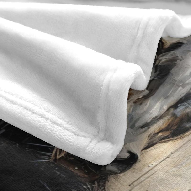 Abstract Black Horse Themed Cozy Flannel Blanket - Artistic Equine Soft Throw - Super Soft Plush Gifts for Horse Lovers & Modern Art Fans