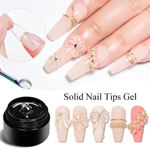MSRUIOO 10ML Solid Nail Tips Gel, Soak off UV LED Gel for Long Lasting Nail Art, Nail Art DIY, Quickly Extend & Adhesion Rhinestone Gel