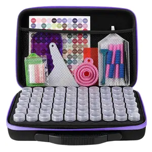60 Slot 5D Diamond Arts Painting Storage Container Gift, 1 Set Portable Diamond Arts Painting Organizer Case for 5D Diamond Beads Jewelry Rings, Diamond Art Tools