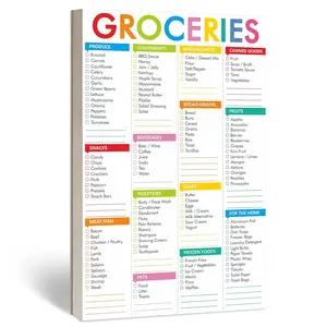 Hebayy 90-Sheet Fastcheck Grocery List Magnet Pad, 6”x9” Office Planning Pad with 110 Printed Common Foods & Blank Spaces for Fridge Home Use (Unknown Binding)